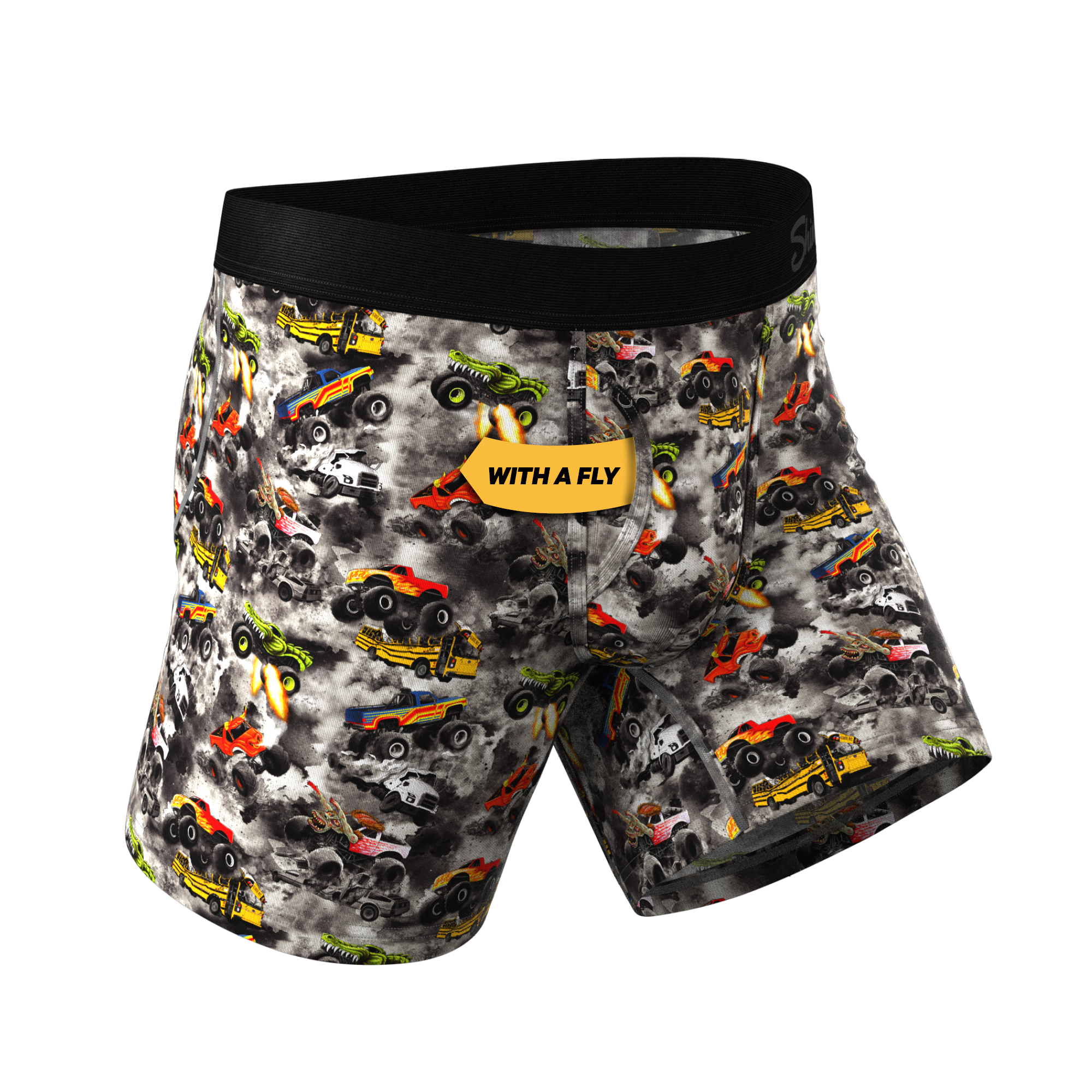 The Here Be Monsters | Monster Truck Ball Hammock® Pouch Underwear With Fly - Shinesty