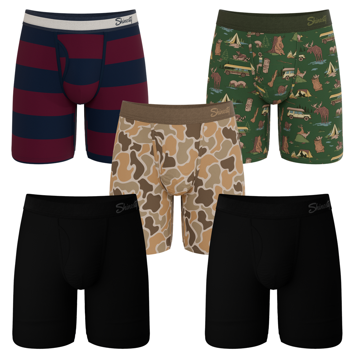 The Hide and Hunt | Long Leg Ball Hammock® Pouch Underwear With Fly 5 Pack - Shinesty