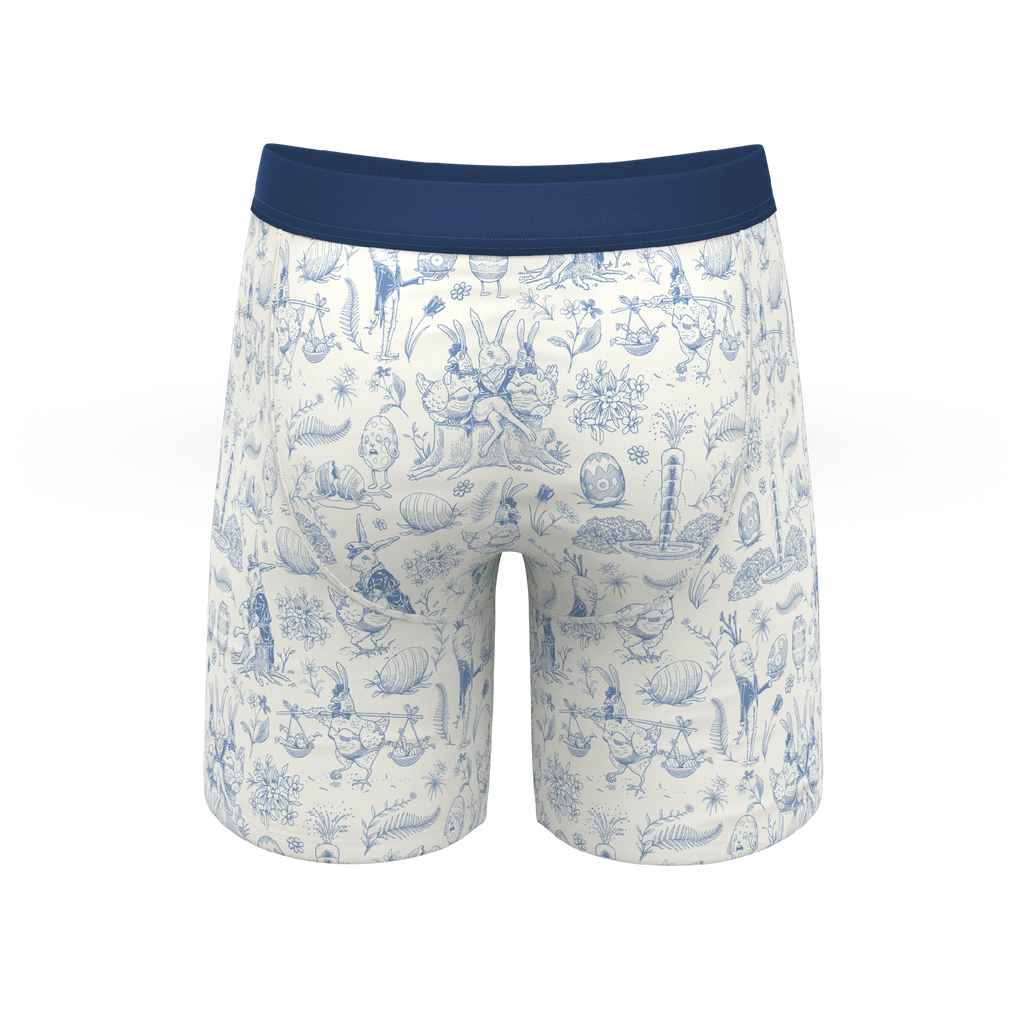 The Hot Cottontail | Easter Toile Ball Hammock® Boxer - Long Leg - Shinesty