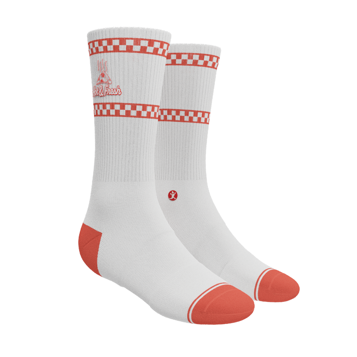 The Hot & Fresh | Pizza Box Heel Hammock™ Crew Socks - Shinesty