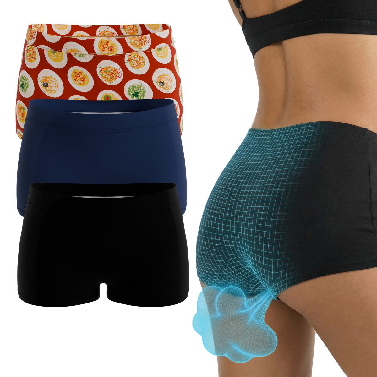 The Incognito | Fart Proof Boyshort Underwear 3 Pack - Shinesty