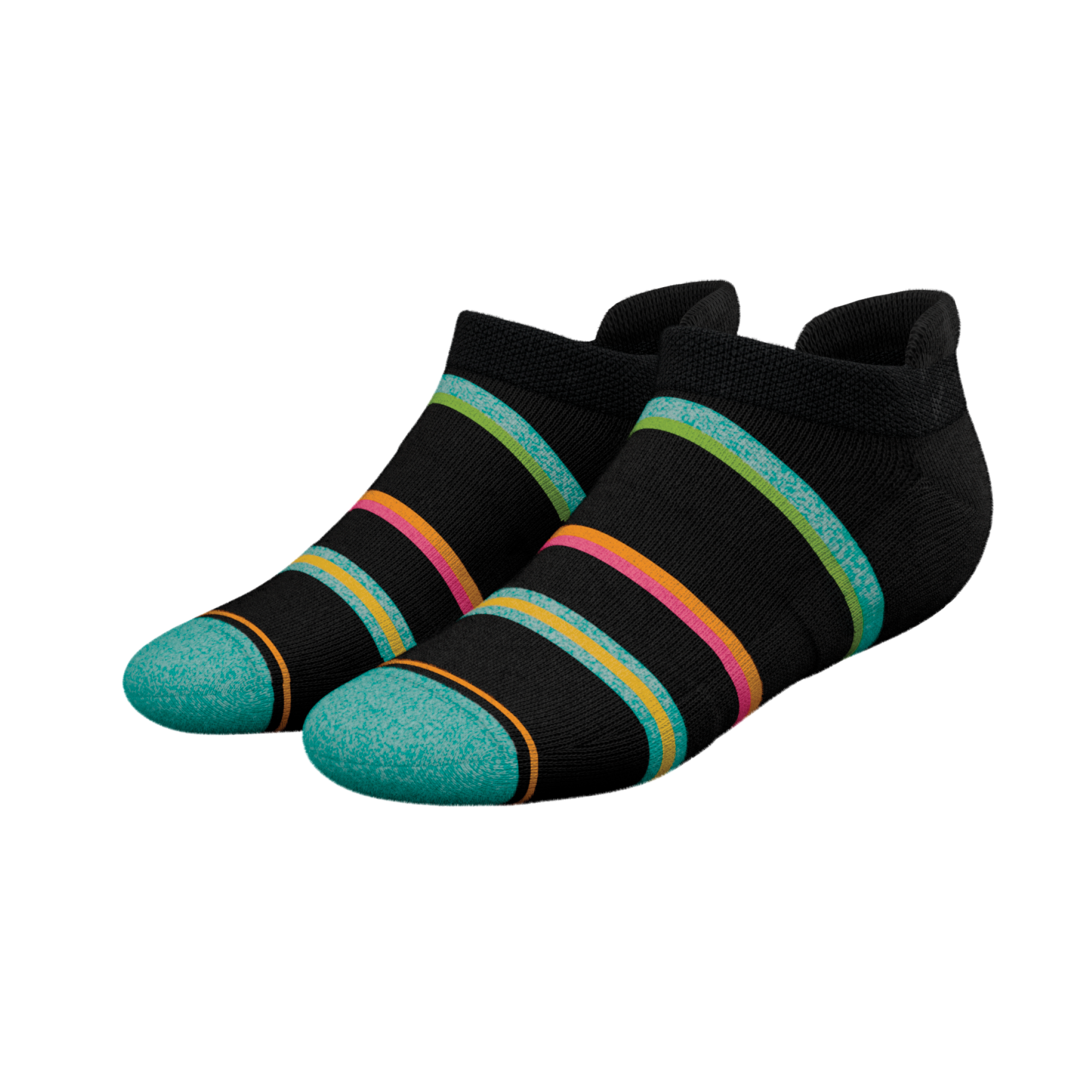 The Island Time | Black Tropical Heel Hammock™ Ankle Socks - Shinesty