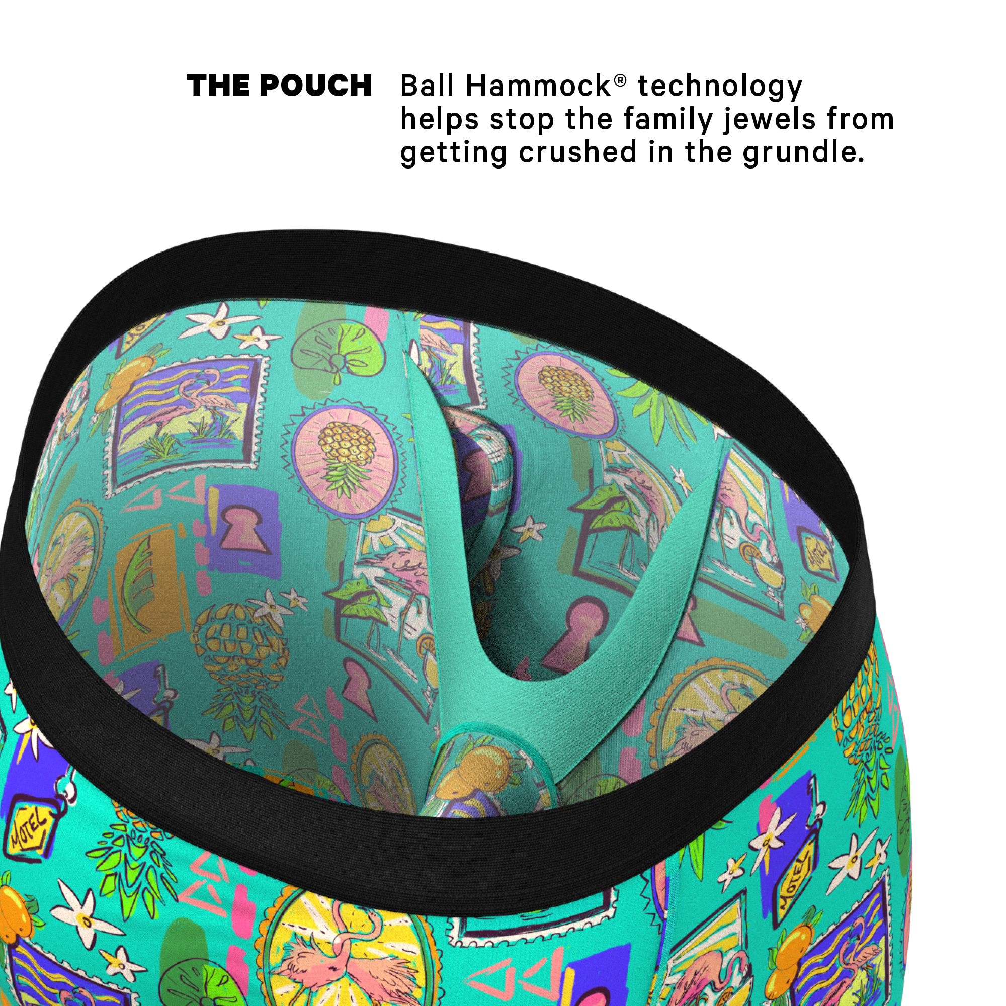The Island Time | Pineapple Scene Ball Hammock® Boxer - Long Leg - Shinesty