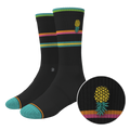 The Island Time | Black Tropical Heel Hammock™ Crew Socks - Shinesty