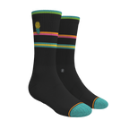 The Island Time | Black Tropical Heel Hammock™ Crew Socks - Shinesty