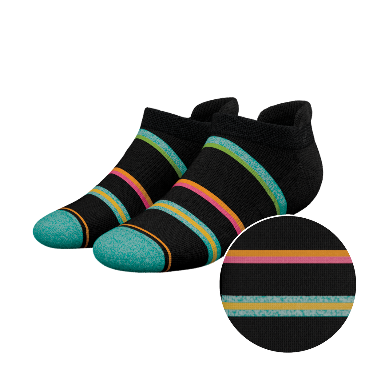 The Island Time | Black Tropical Heel Hammock™ Ankle Socks - Shinesty