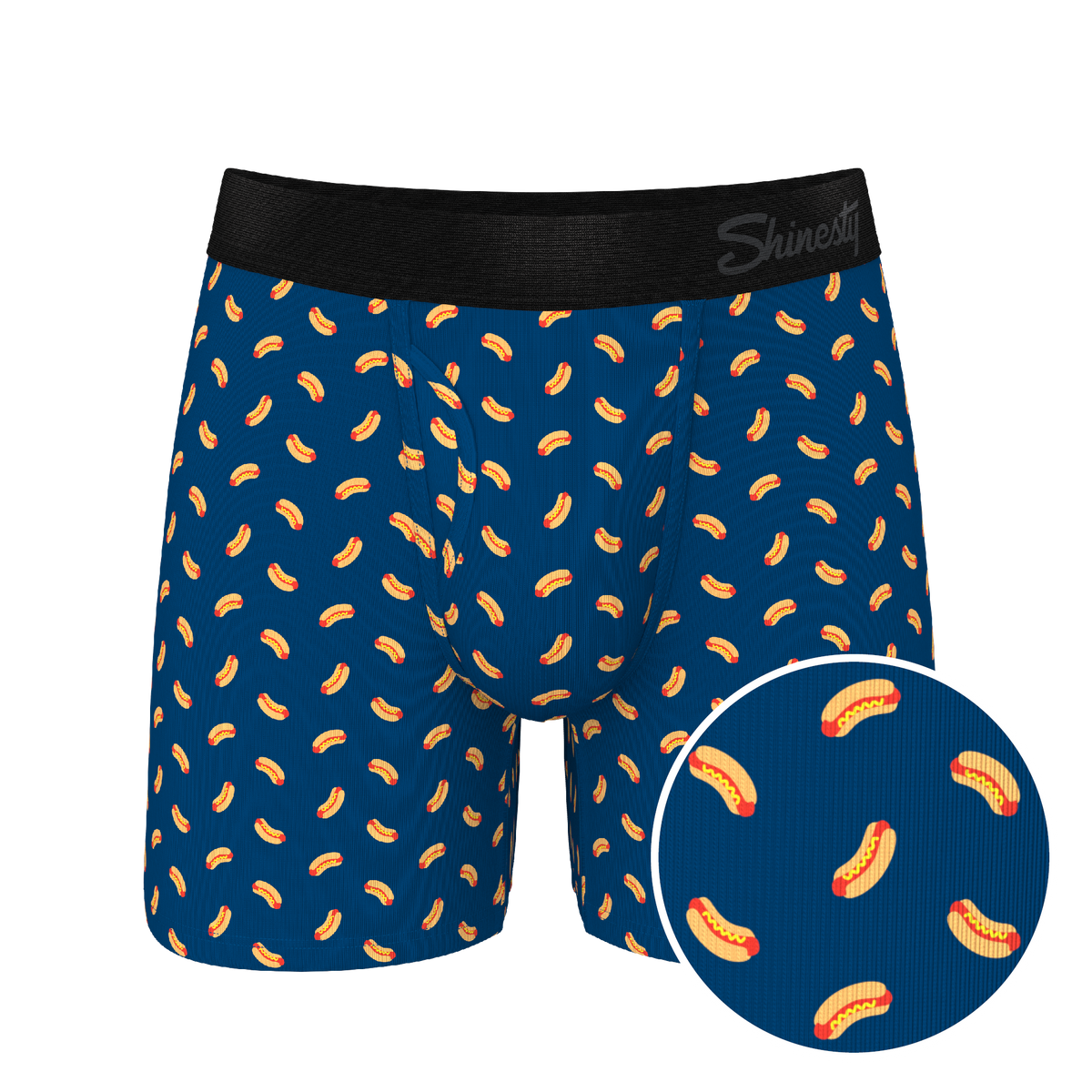 The Itty Bitty Buns | Hotdog Ball Hammock® Pouch Underwear With Fly - Shinesty