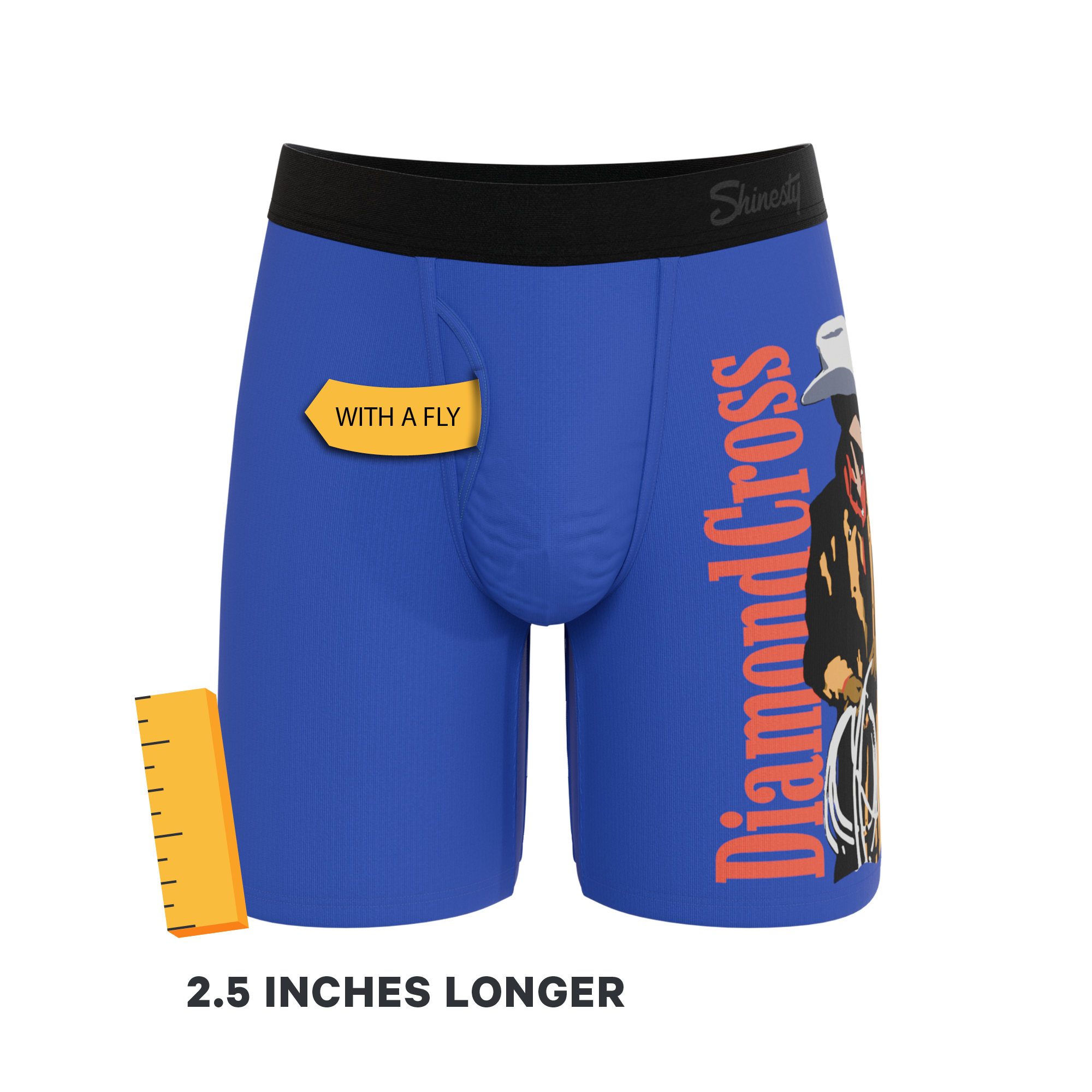 The Jackson | Blue Cowboy Shinesty x Diamond Cross Ranch Ball Hammock® Boxer - Long Leg - Shinesty