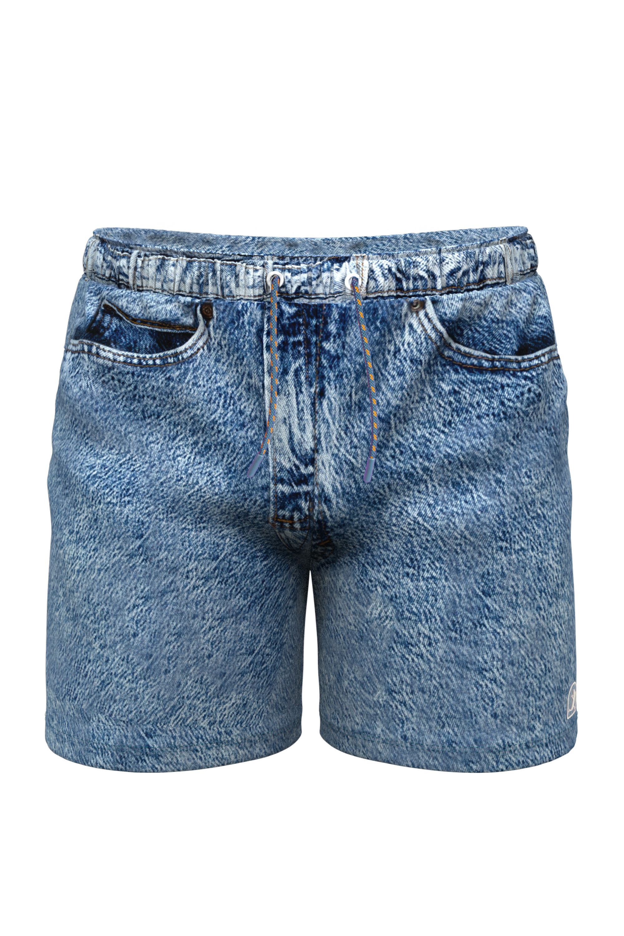 The Jacksonville Jort | Denim USA Ball Hammock® Pouch 8" Swim Trunks - Shinesty
