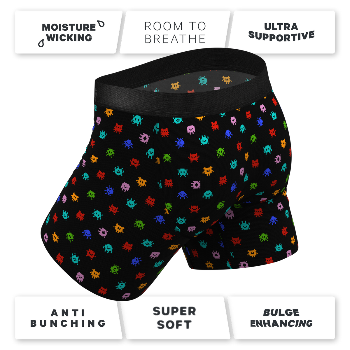 The Joystick | Video Game Ball Hammock® Pouch Underwear With Fly - Shinesty