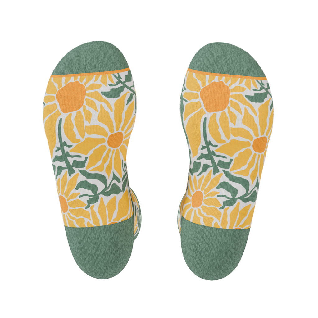 The June Bug | Sunflower Heel Hammock™ Quarter Crew Socks - Shinesty