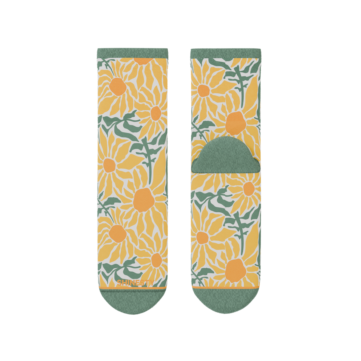The June Bug | Sunflower Heel Hammock™ Quarter Crew Socks - Shinesty