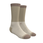 The Khaki | Tan Color Block Heel Hammock™ Crew Socks - Shinesty
