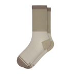 The Khaki | Tan Color Block Heel Hammock™ Crew Socks - Shinesty