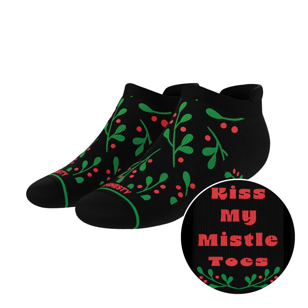 The Kiss Me There | Mistletoe Heel Hammock™ Ankle Socks - Shinesty