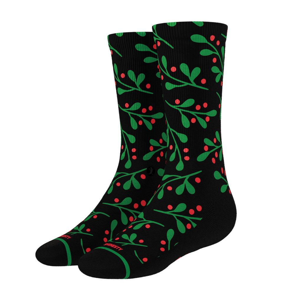 The Kiss Me There | Mistletoe Heel Hammock™ Crew Socks - Shinesty
