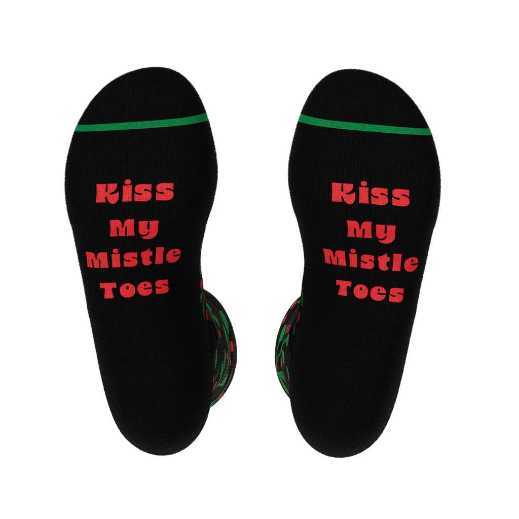 The Kiss Me There | Mistletoe Heel Hammock™ Crew Socks - Shinesty