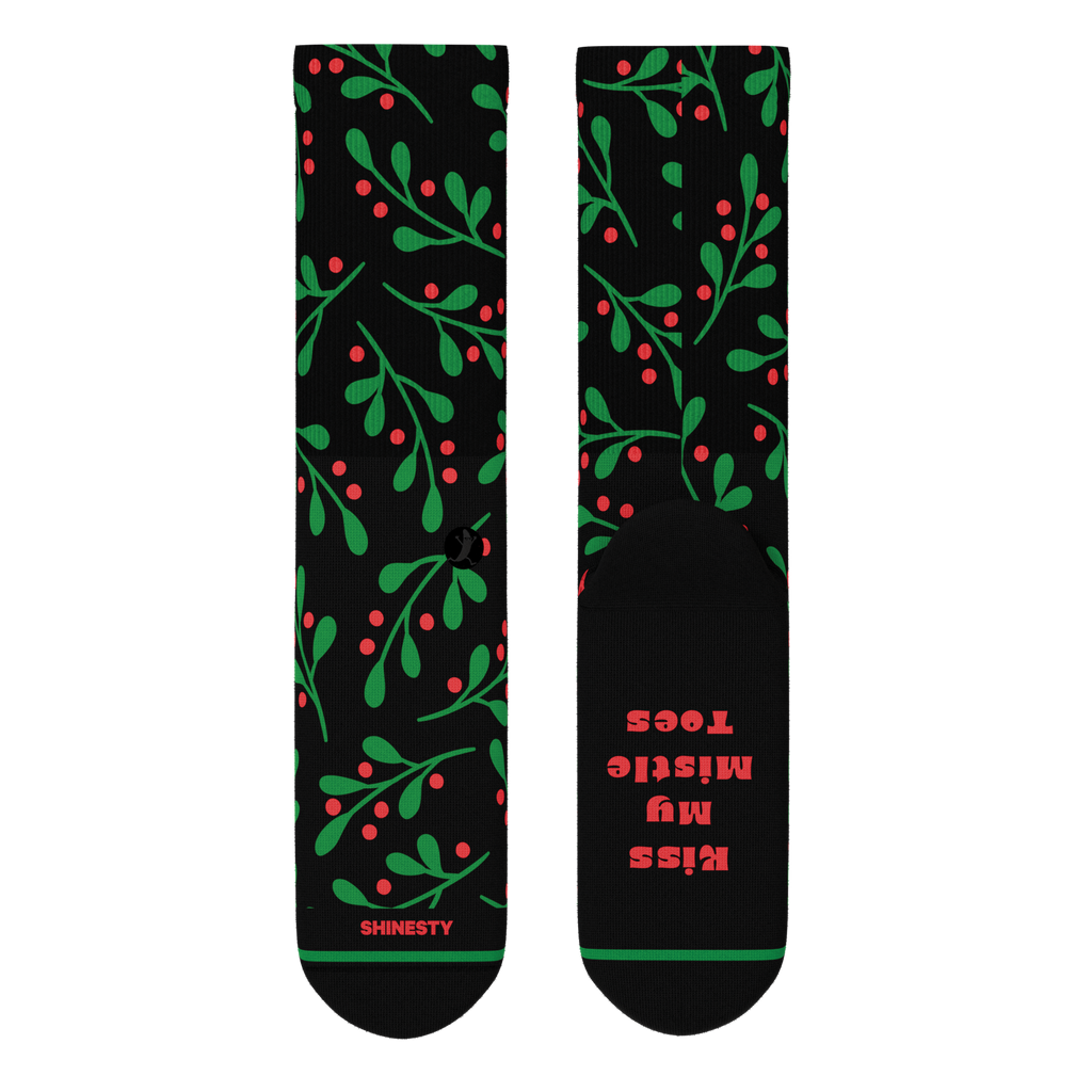 The Kiss Me There | Mistletoe Heel Hammock™ Crew Socks - Shinesty