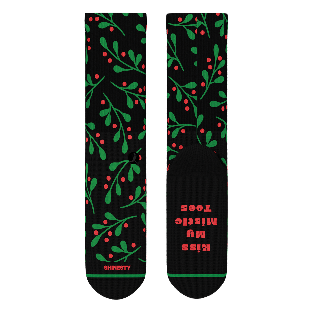 The Kiss Me There | Mistletoe Heel Hammock™ Crew Socks - Shinesty