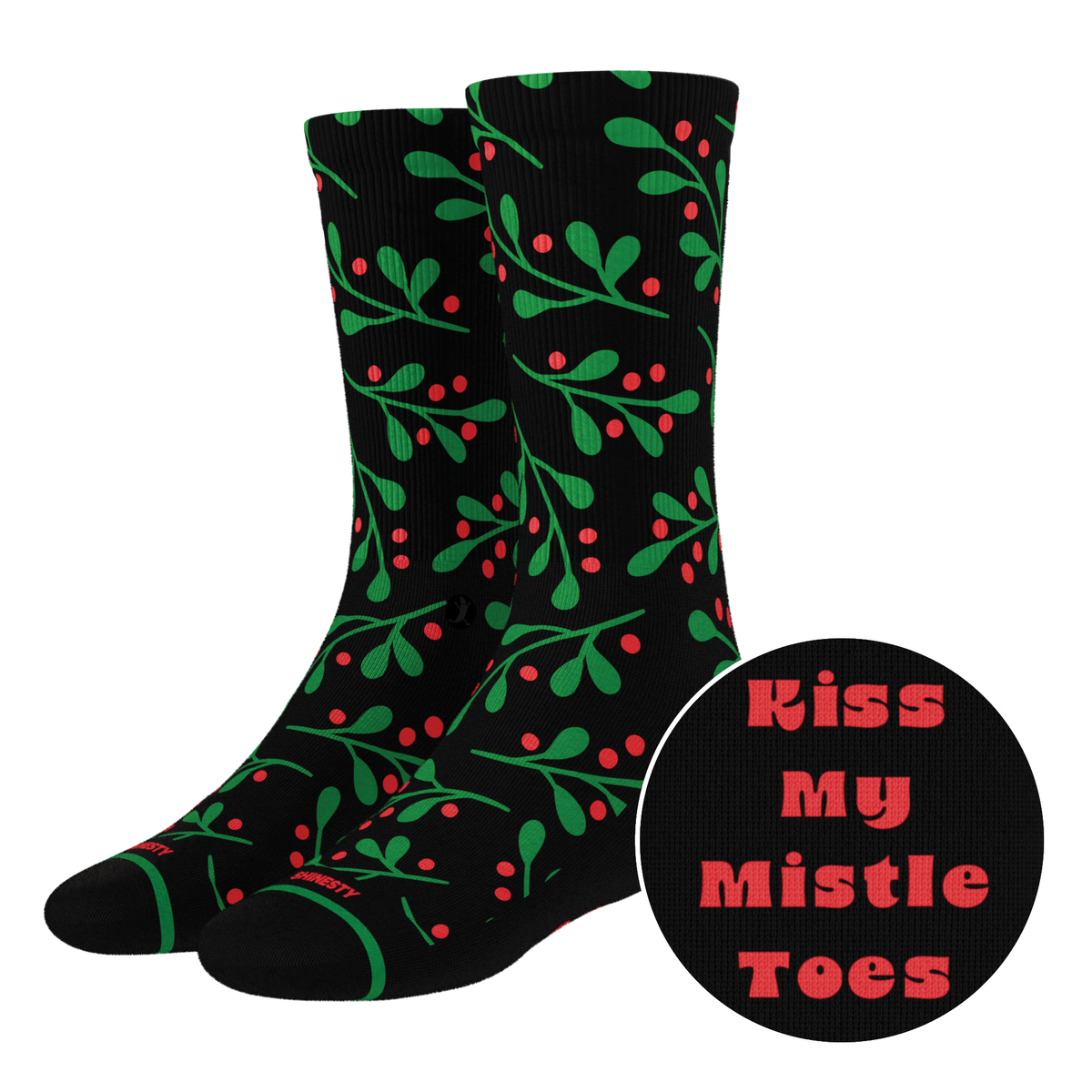 The Kiss Me There | Mistletoe Heel Hammock™ Crew Socks - Shinesty