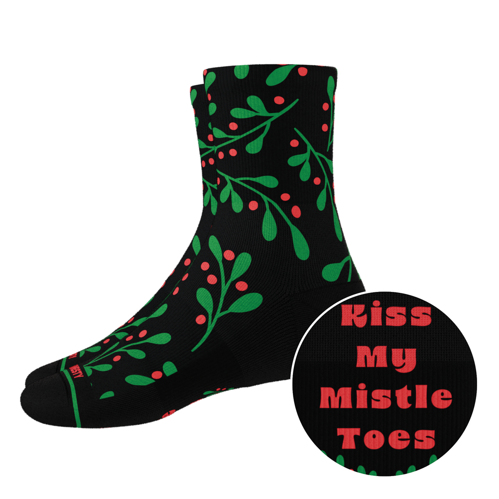 The Kiss Me There | Mistletoe Heel Hammock™ Quarter Crew Socks - Shinesty