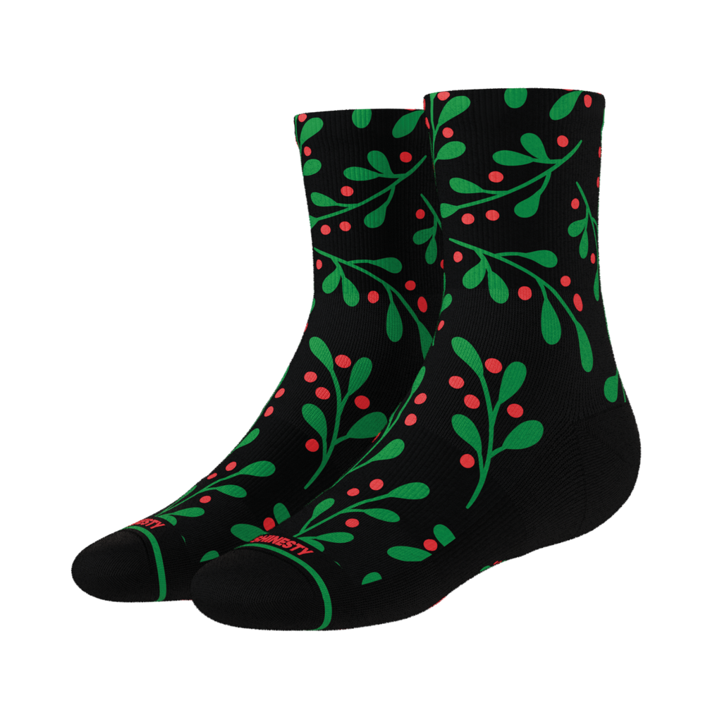 The Kiss Me There | Mistletoe Heel Hammock™ Quarter Crew Socks - Shinesty