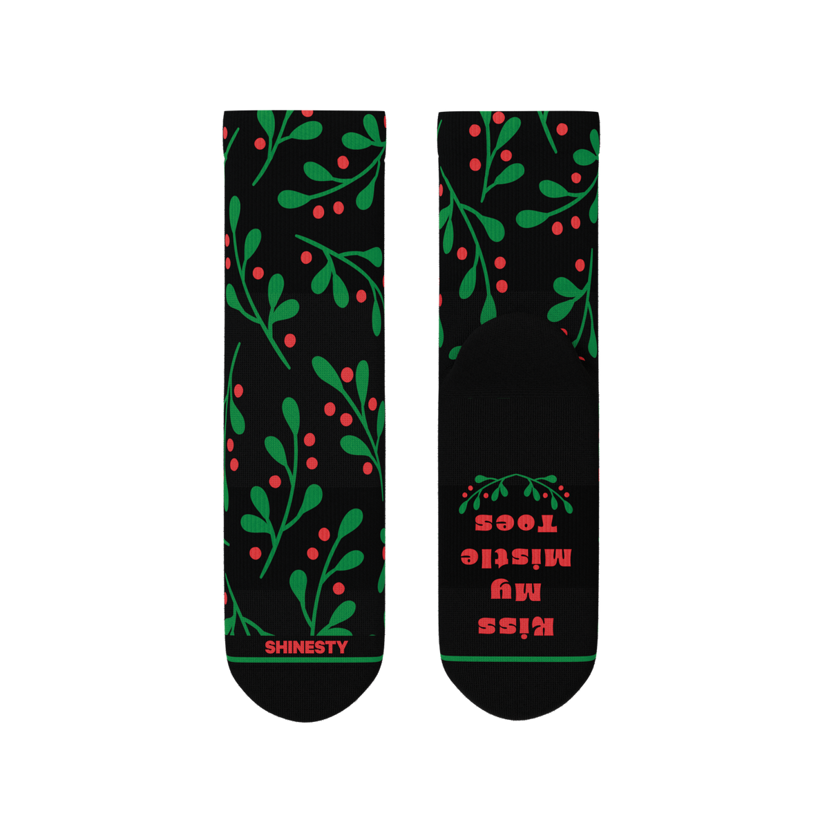 The Kiss Me There | Mistletoe Heel Hammock™ Quarter Crew Socks - Shinesty
