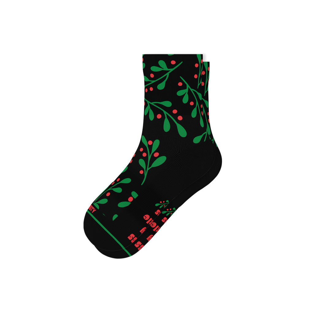 The Kiss Me There | Mistletoe Heel Hammock™ Quarter Crew Socks - Shinesty