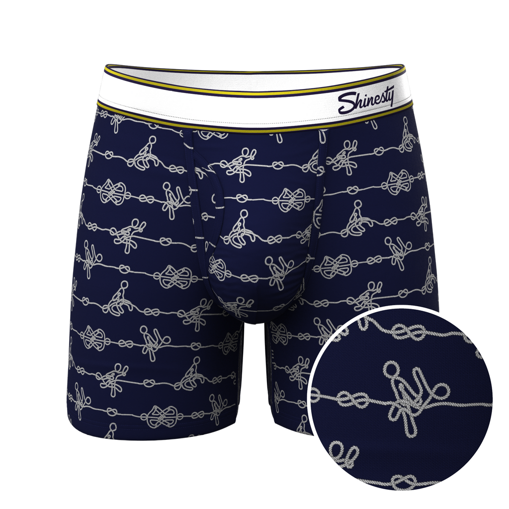 The Knotty Spots | Nautical Knots Ball Hammock® Pouch Underwear With Fly - Shinesty
