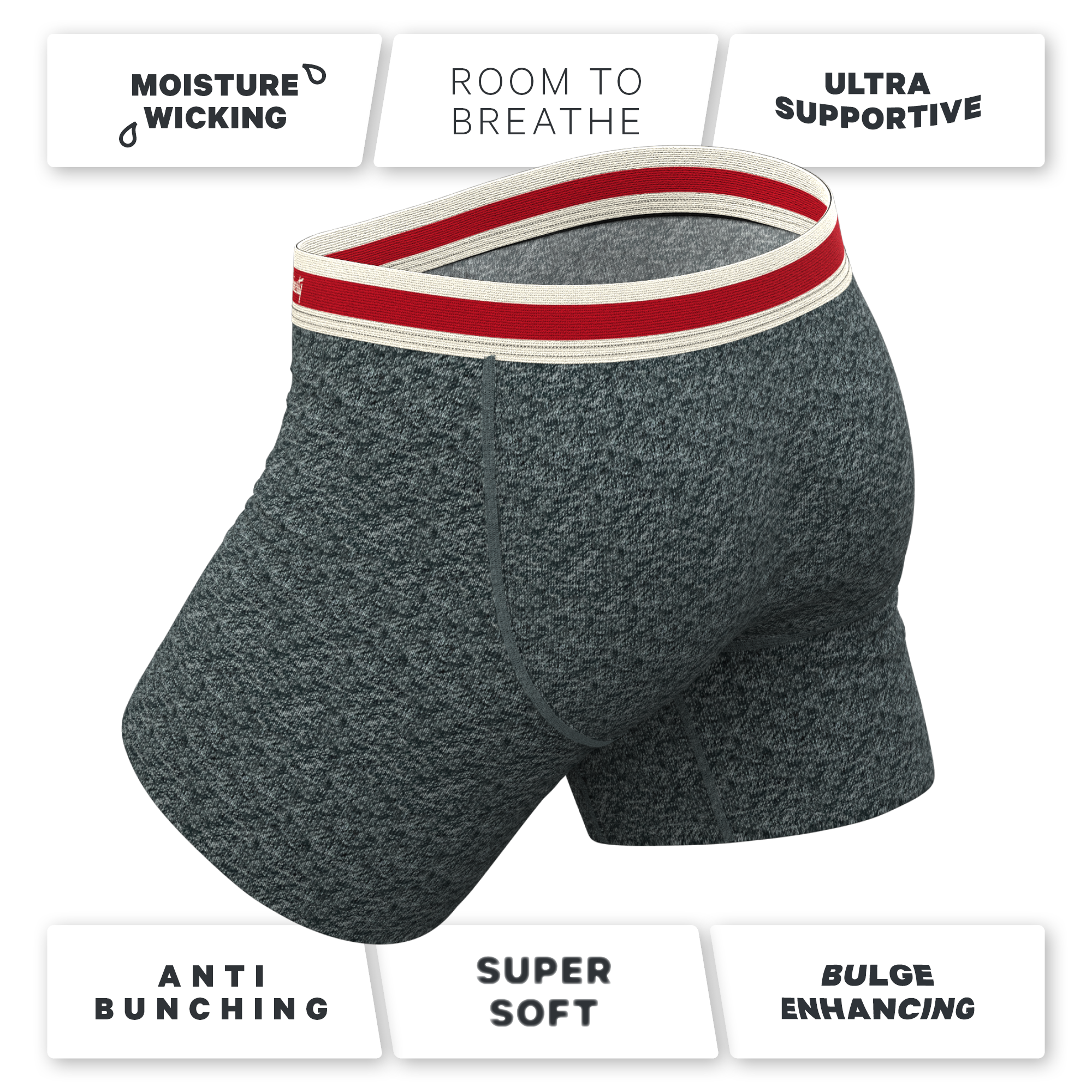 The Koala Camo | Heather Grey Ball Hammock® Pouch Underwear With Fly - Shinesty