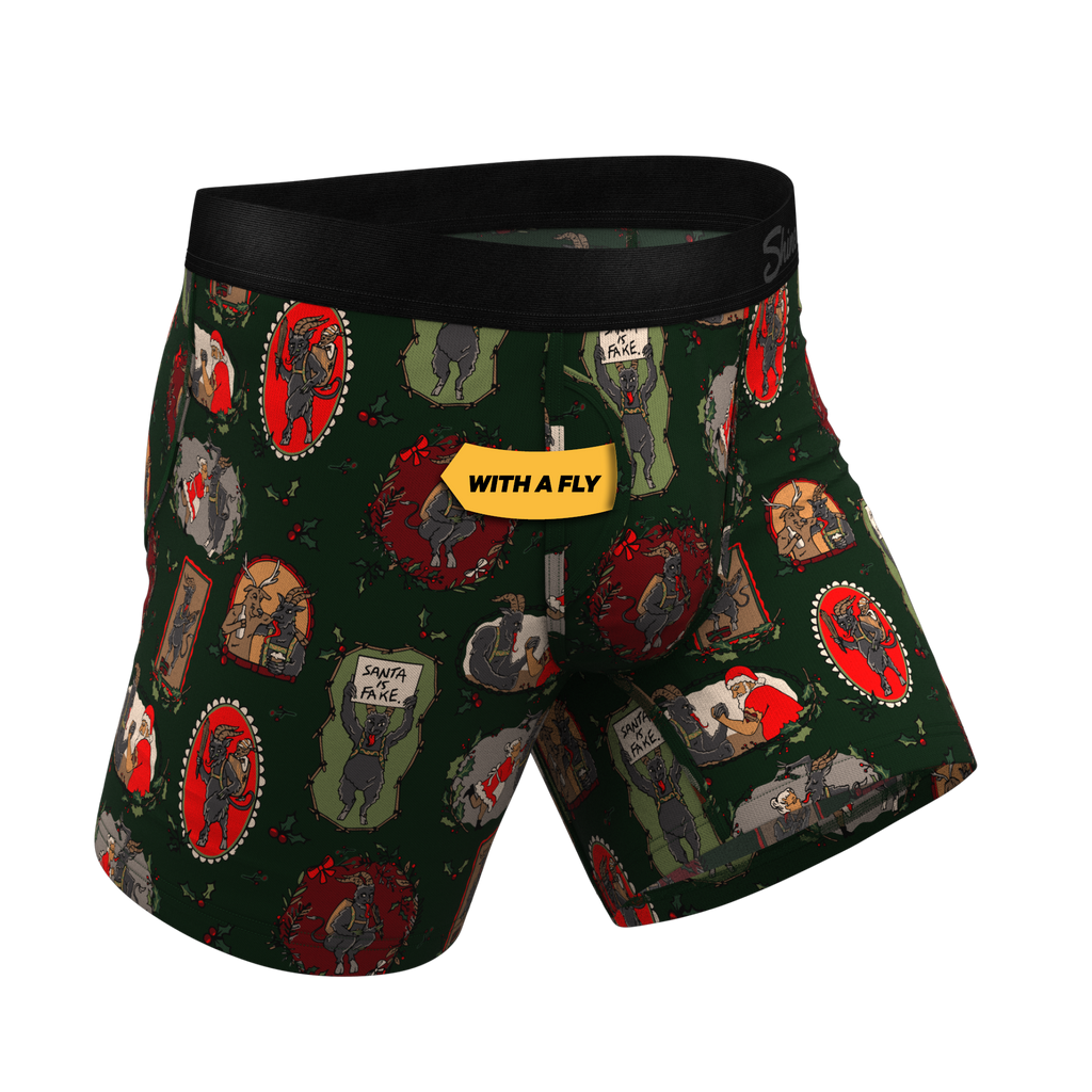 The King Krampus | Krampus Print Ball Hammock® Pouch Underwear With Fly - Shinesty