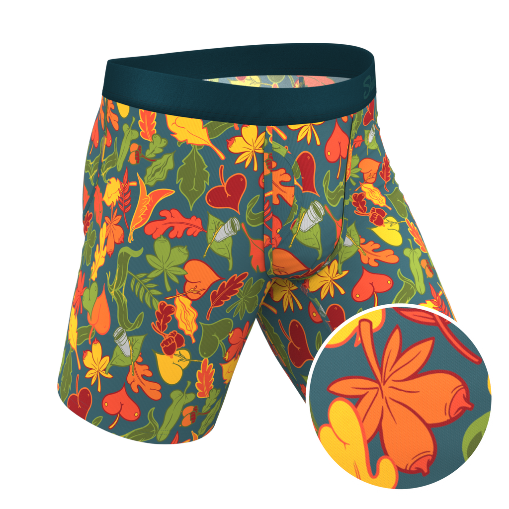 The Leaf Peeps | Naughty Leaves Ball Hammock® Boxer - Long Leg - Shinesty