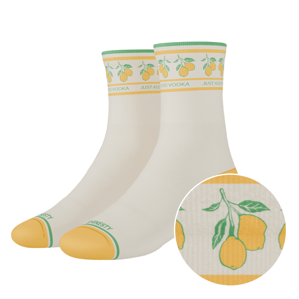 The Lemon Zest | Limoncello Heel Hammock™ Quarter Crew Socks - Shinesty
