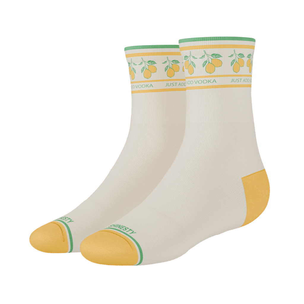 The Lemon Zest | Limoncello Heel Hammock™ Quarter Crew Socks - Shinesty