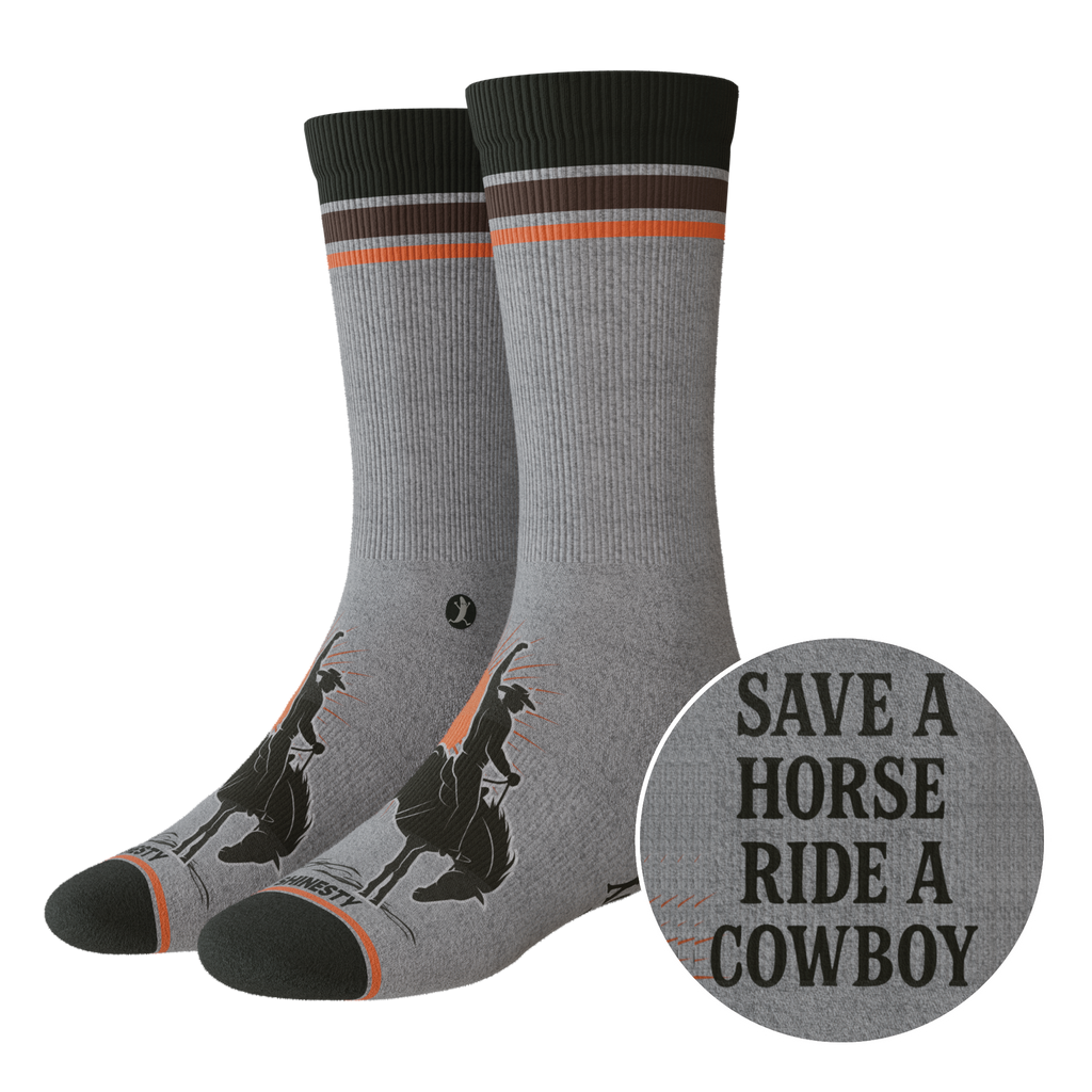 The Let 'Er Buck | Horse Conservation Heel Hammock™ Crew Socks - Shinesty