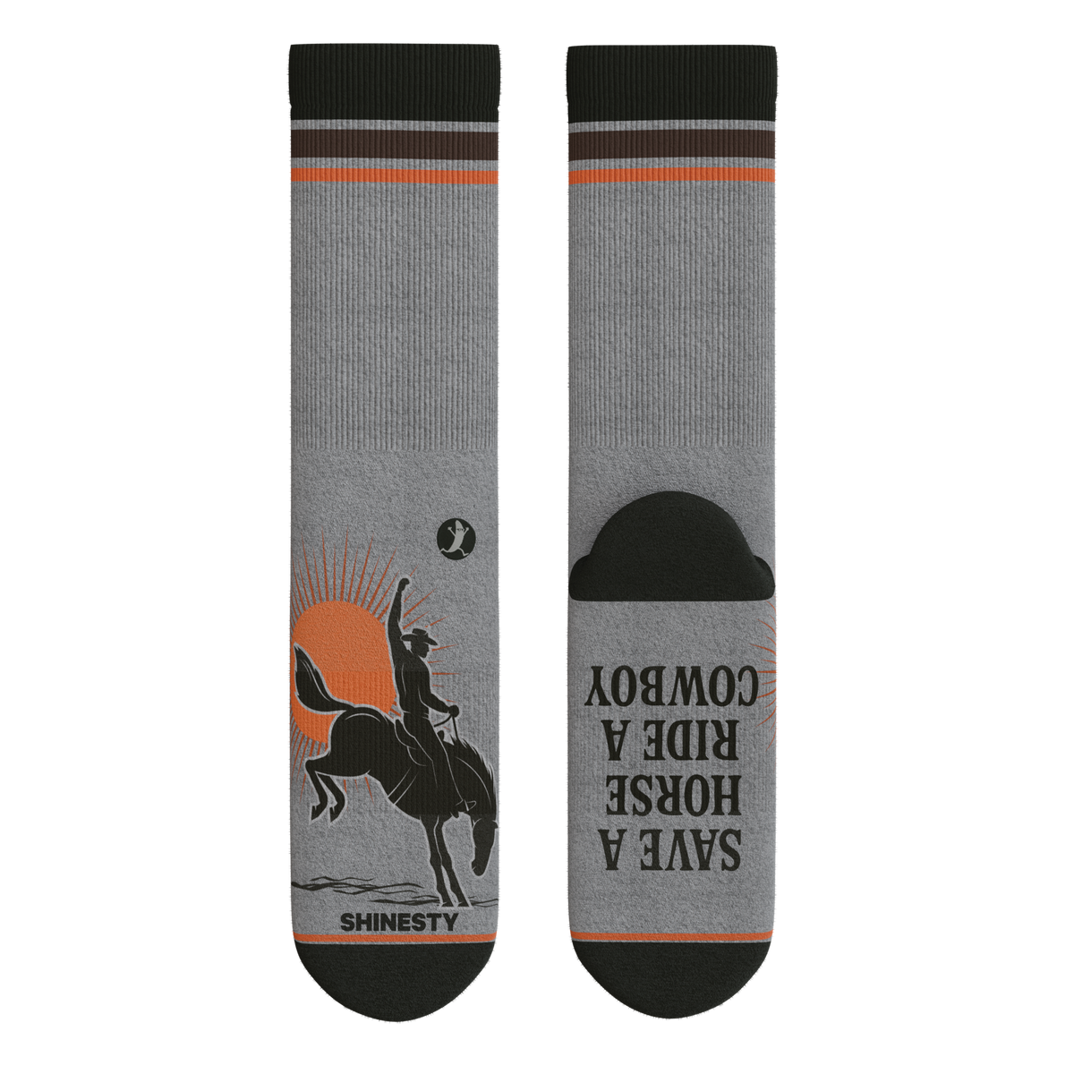The Let 'Er Buck | Horse Conservation Heel Hammock™ Crew Socks - Shinesty