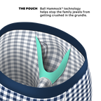 The Mad For Plaid | Navy Gingham Ball Hammock® Boxer - Long Leg - Shinesty