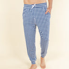 The Mad for Plaid | Navy Gingham SleepDeep™ Men’s Pajama Joggers - Shinesty