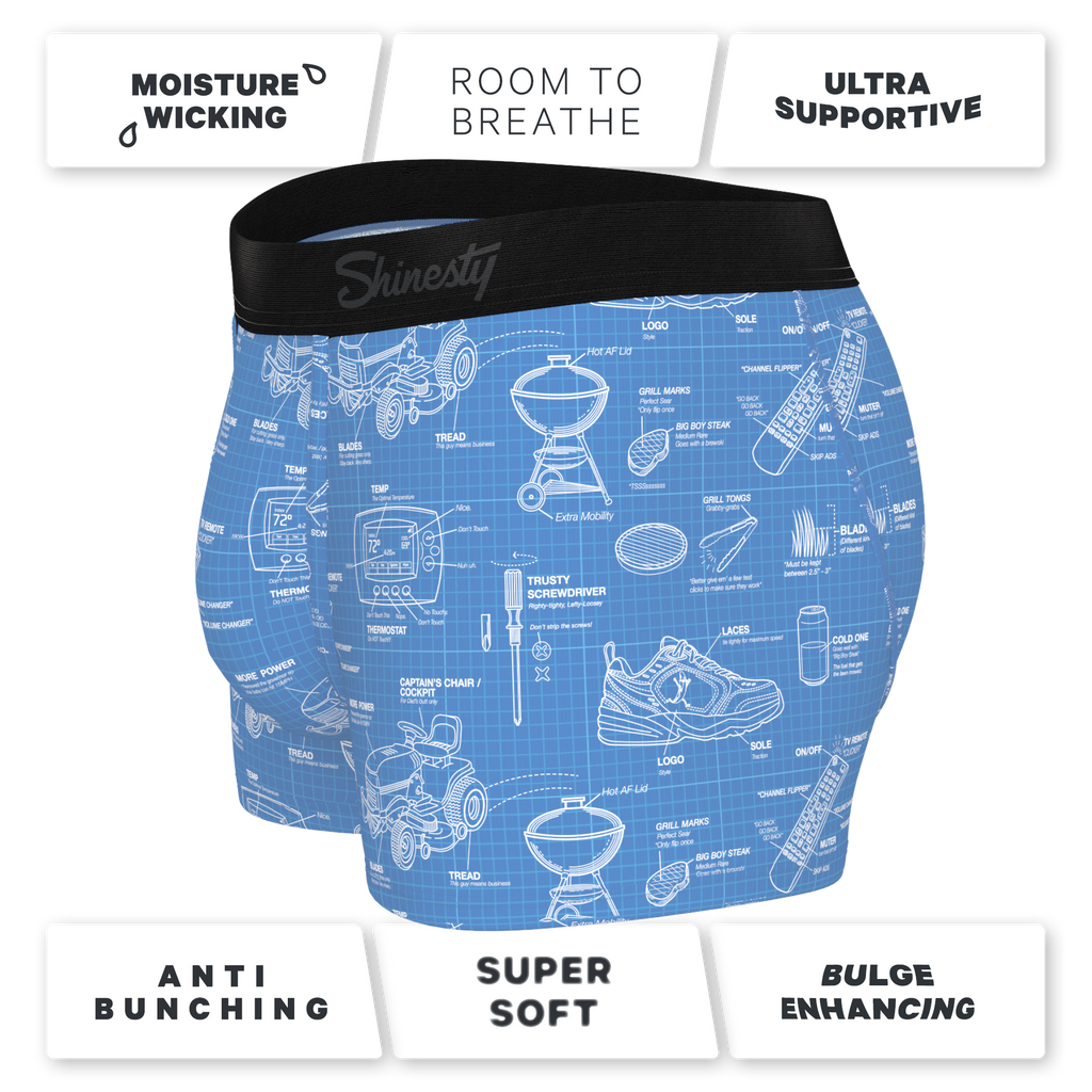 The Man With A Plan | Blueprint Ball Hammock® Pouch Trunks Underwear - Shinesty