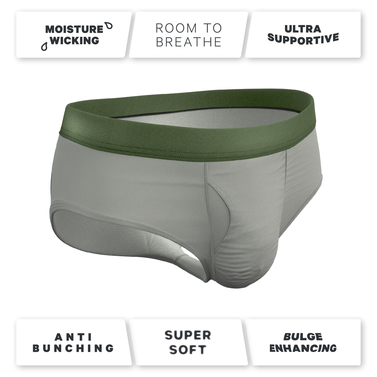 The Manzanilla | Olive Green Ball Hammock® Pouch Underwear Briefs - Shinesty