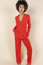 The Maraschino | Flame Scarlet Red SleepDeep™ Women’s Long Sleeve Pajama Set - Shinesty