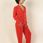 The Maraschino | Flame Scarlet Red SleepDeep™ Women’s Long Sleeve Pajama Set - Shinesty