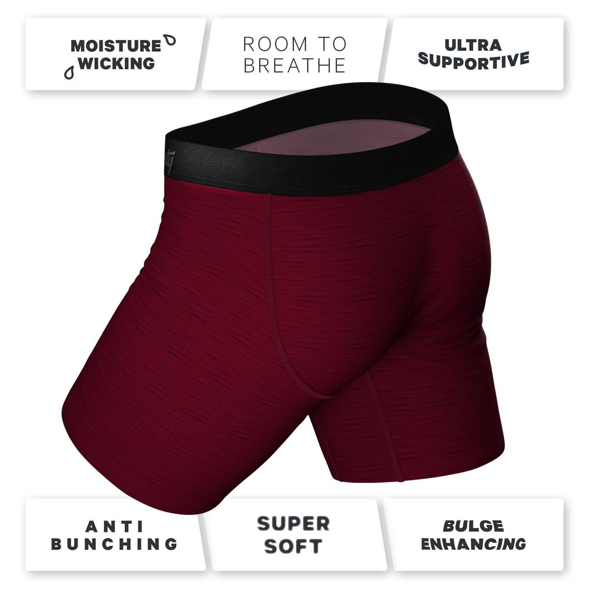 The Mars Landing | Red Space Dye Ball Hammock® Boxer - Long Leg - Shinesty