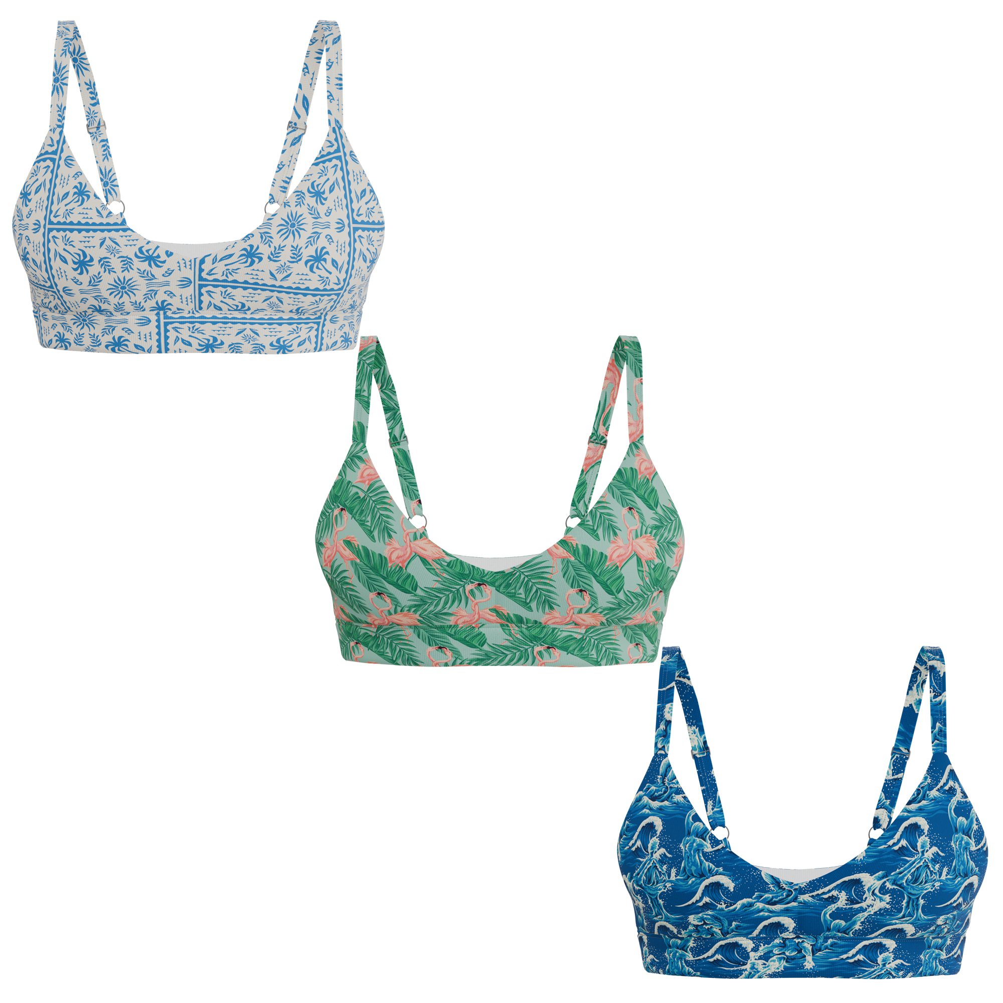The Mediterranean Mischief | Boob Hammock™ Plunge Bralette 3 Pack - Shinesty