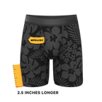 The Midnight Flora | Black Tonal Tropical Ball Hammock® Boxer - Long Leg - Shinesty