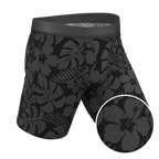 The Midnight Flora | Black Tonal Tropical Ball Hammock® Boxer - Long Leg - Shinesty
