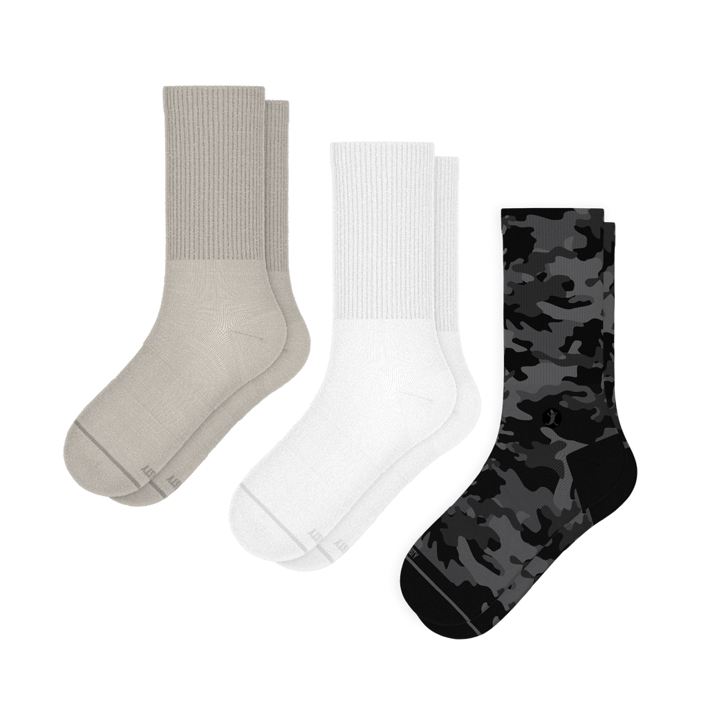 The Military Three | Heel Hammock™ Crew Socks 3 Pack - Shinesty