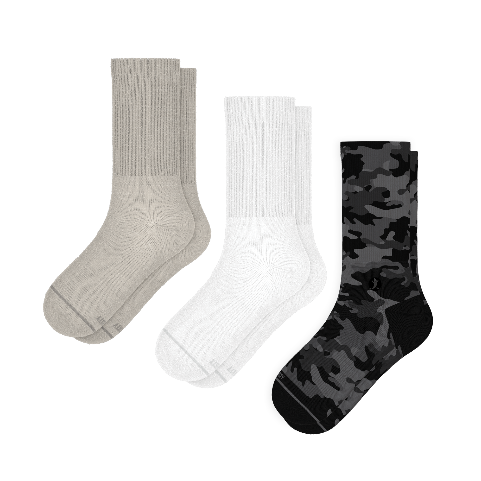 The Military Three | Heel Hammock™ Crew Socks 3 Pack - Shinesty