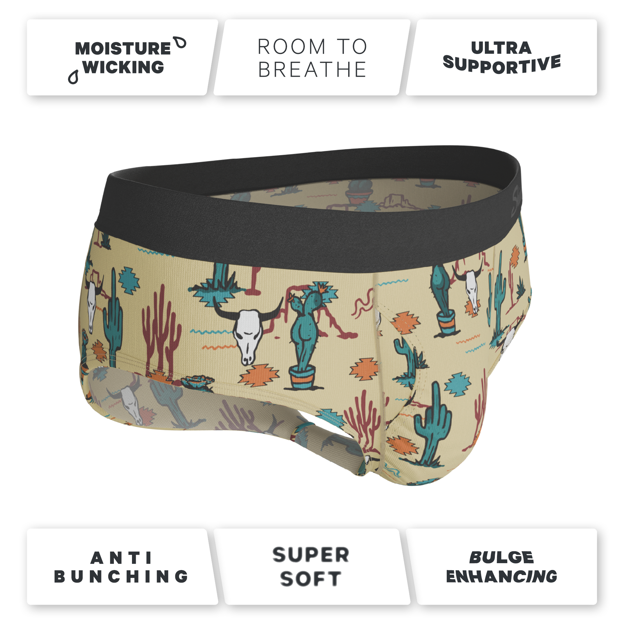 The Mirage | Western Cactus Ball Hammock® Pouch Underwear Briefs - Shinesty