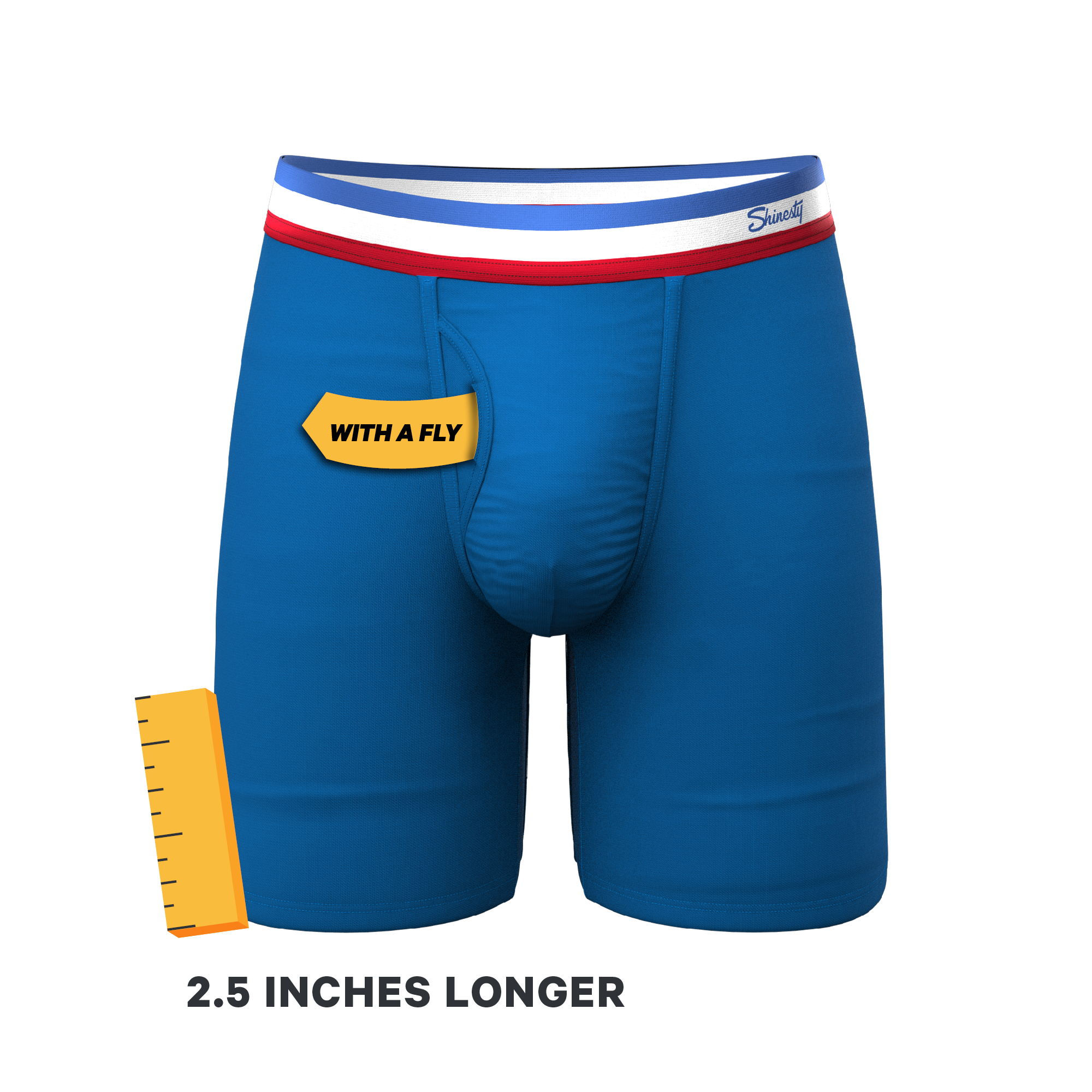 The Morning Glory | Blue with USA Waistband Ball Hammock® Boxer - Long Leg - Shinesty